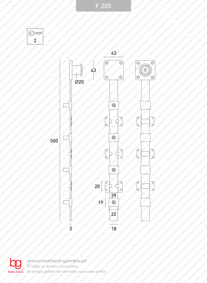 Fechadura para bloco gavetas